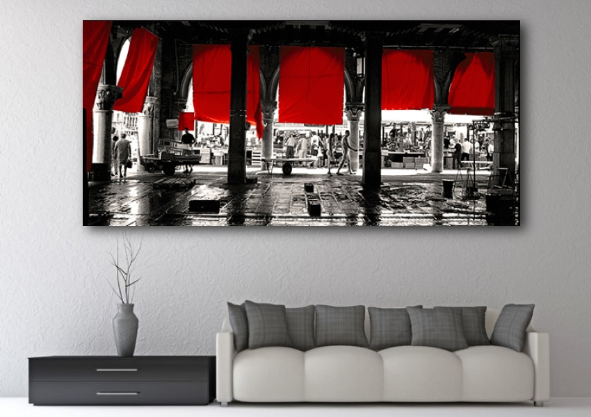 Acrylglasbilder, Leinwandbilder, eigenes Foto auf Leinwand und Acrylglas, Alu-Dibond. Motiv: Rosso Veneziano